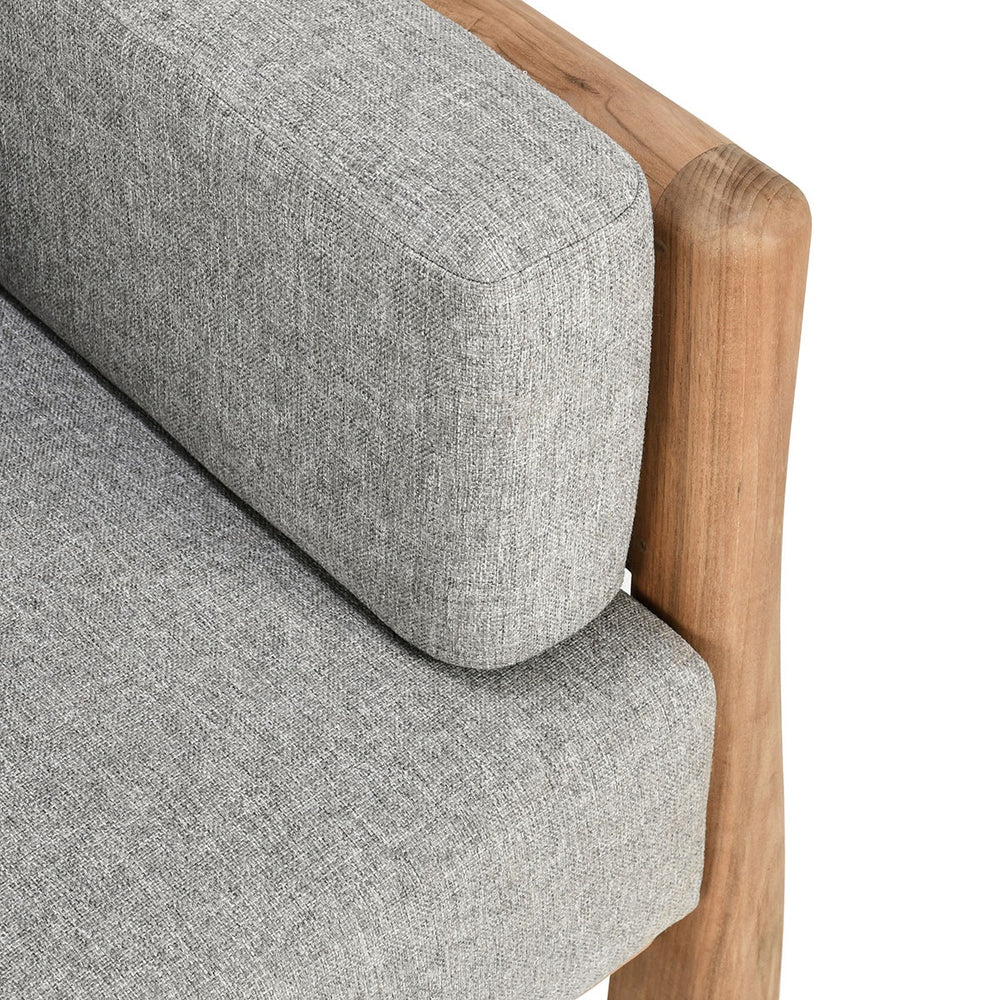 Aston Outdoor Accent Chair with Teak & Olefin - Natural/Gray