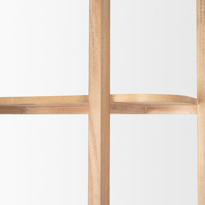 Taylin Light Brown Solid Wood Open Bookshelf