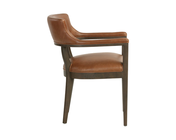 BRYLEA DINING ARMCHAIR - BROWN - SHALIMAR TOBACCO LEATHER