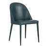 Moe's Burton Dining Chair Set of 2 in Dark Teal Vegan Leather