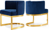 Donna Dining Chair In Navy Velvet and Gold
