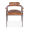 Wellington Collection Iron Chair with Hand Rest & Leather Seat