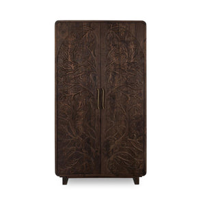 Albero Solid Wood Tall Cabinet in Kona Brown