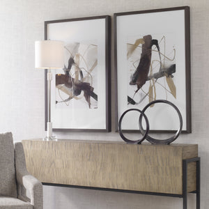 Burgundy Interjection Abstract Prints, Set/2