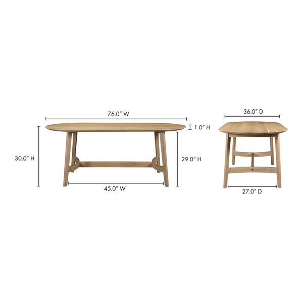 Trie Small Dining Table in Natural Oak