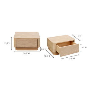 Moe's Round Off Small Nightstand in Light Oak