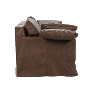 Cassiano Slip Cover Sofa - El Paso Brown with Feather Cushions