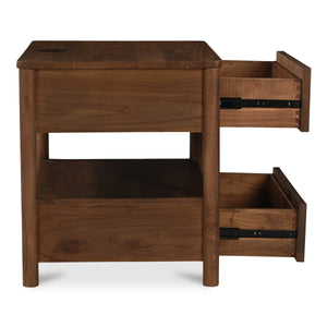 Moe's Lottie Charging Nightstand with Two Drawers