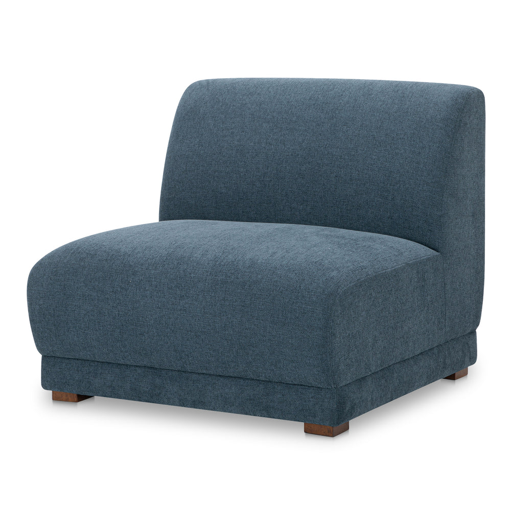 Moe's Fraser Slipper Chair in Deep Blue