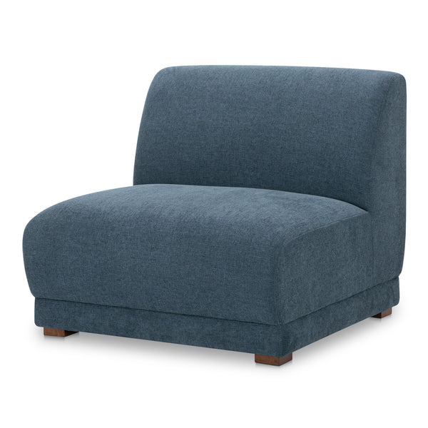 Moe's Fraser Slipper Chair in Deep Blue