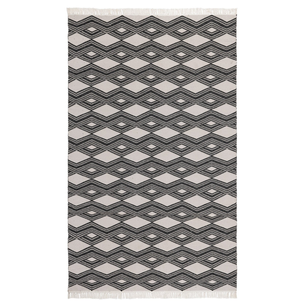 Indoor/Outdoor Banning Rug 5'x8' - Charcoal, Handwoven Polypropylene