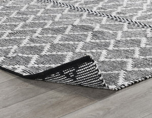 Classic Home Sonora Rug 8'x10' - Black & Ivory, Recycled Fibers