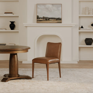 Moe's Calla Set of 2 Brown Leather Dining Chairs