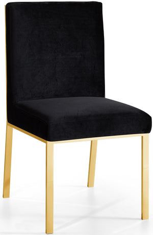 Sammy Dining Chair In Black Velvet and Gold