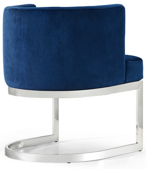Donna Dining Chair In Navy Velvet and Chrome