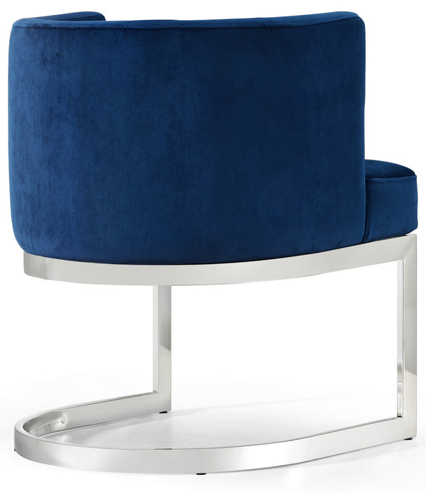 Donna Dining Chair In Navy Velvet and Chrome
