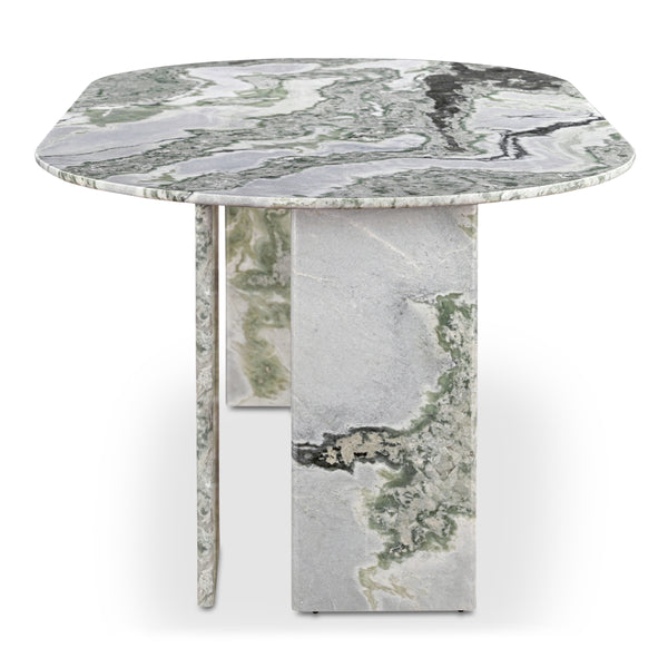 Celia Oval Dining Table in Green Onyx Marble