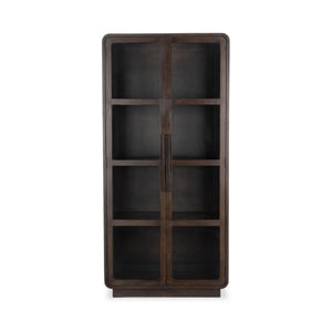 Rogers Solid Wood Tall Cabinet with Glass Doors