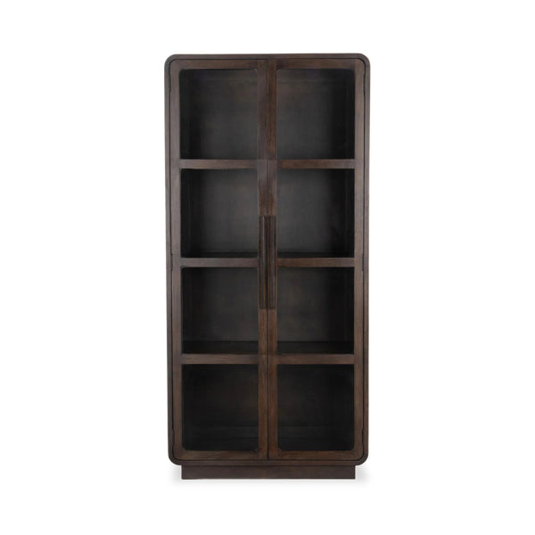 Rogers Solid Wood Tall Cabinet with Glass Doors