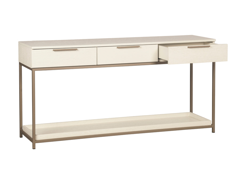 REBEL CONSOLE TABLE WITH DRAWERS - CHAMPAGNE GOLD - CREAM