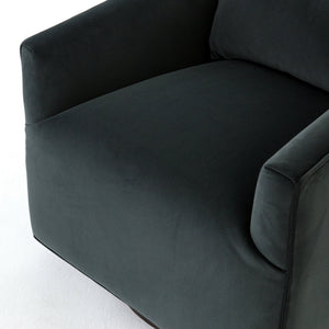 York Swivel Chair-Modern Velvet Smoke