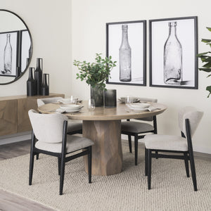 Cline  20.9L x 23.0W x 31.9H Gray Fabric W/Black Wood Dining Chair