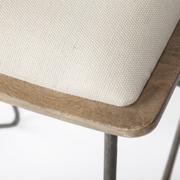 Katniss 30" Total Height Cream Fabric Seat Gold Metal Frame Bar Stool