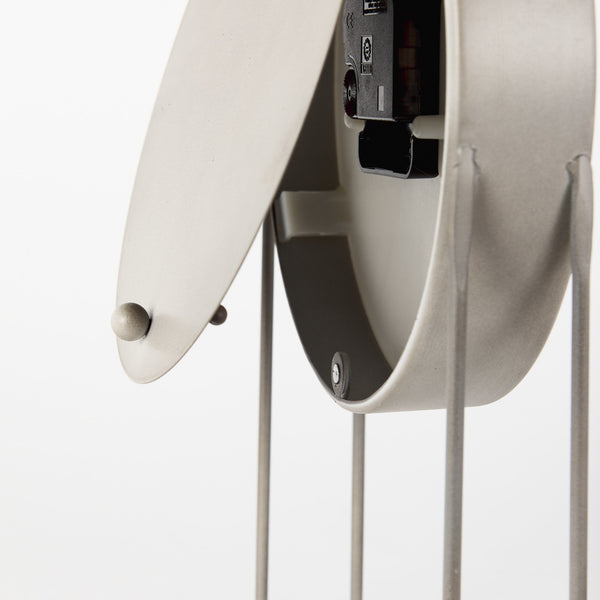 Aurus Matte Gray Metal Table Clock