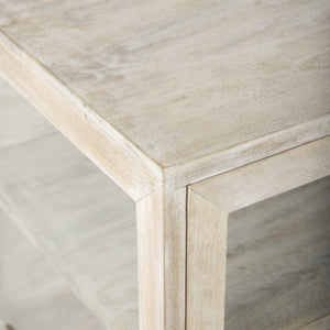 Arelius 20L x 18W x 26H White Wood W/ Gold Metal Frame End/Side Table