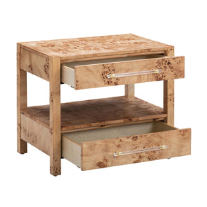 Brandyss Natural Burl Nightstand