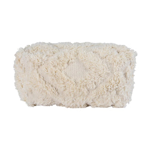 Classic Home Luma Artisan-Inspired Pouf - Ivory