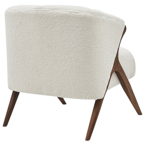 Florence Fabric Accent Chair In Shearling Beige