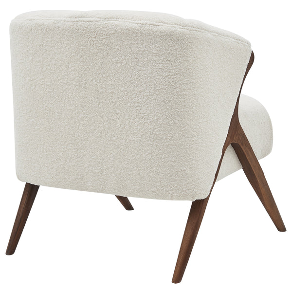 Florence Fabric Accent Chair In Shearling Beige