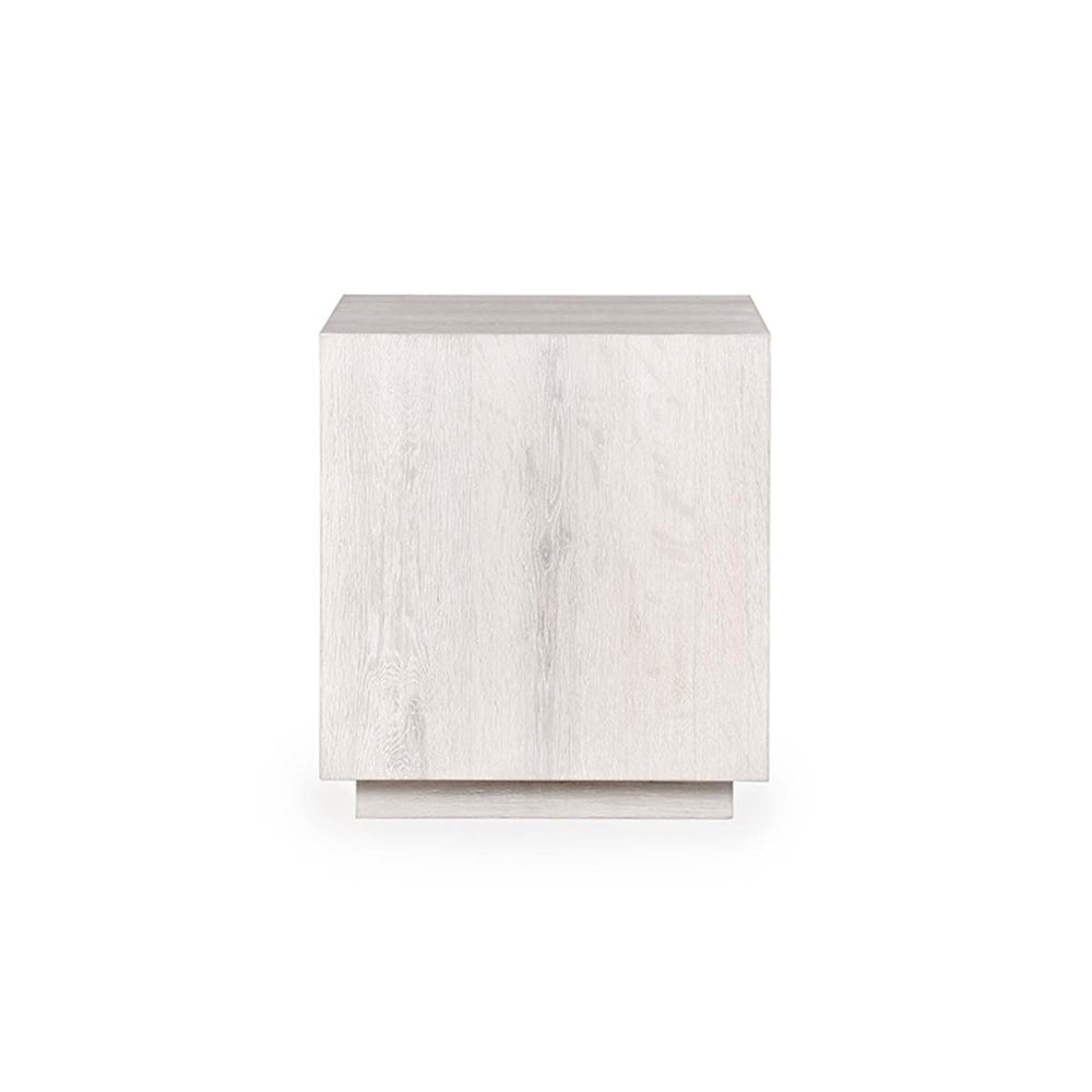 Layne Solid Wood End Table in Milk White