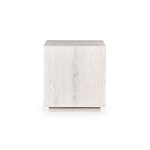 Layne Solid Wood End Table in Milk White