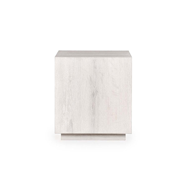 Layne Solid Wood End Table in Milk White