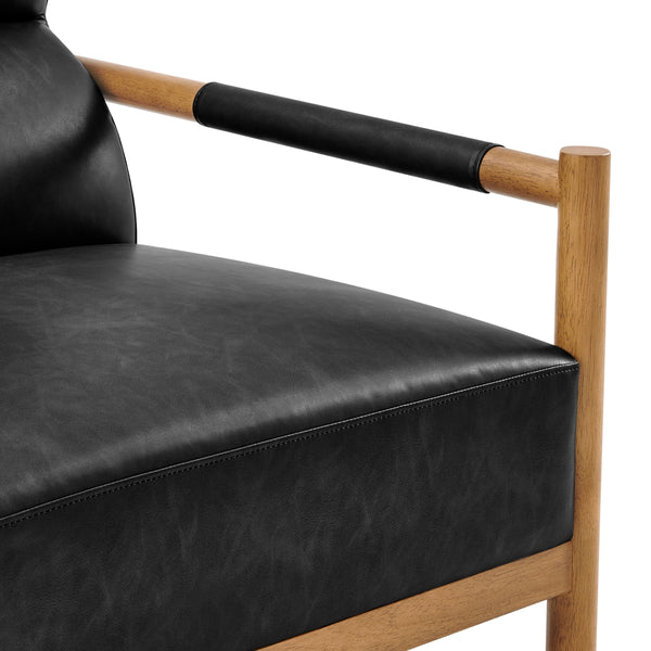 Olsen Faux Leather Accent Arm Chair, Casa Black