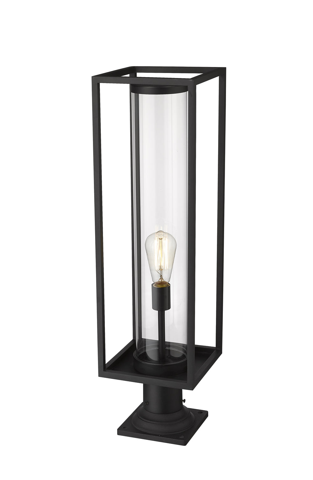 Dunbroch 1 Light Outdoor Pier Mounted Fixture in Black Finish