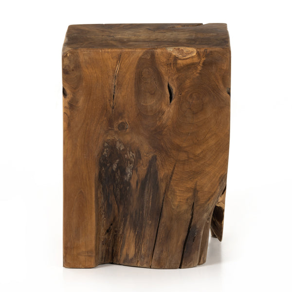 Teak Square Stool In Teak Root