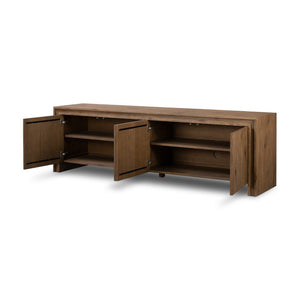 Chalmers Media Console In Weathered Oak Veneer