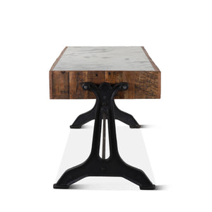 Bowery 63" Desk with Marble and Reclaimed Wood