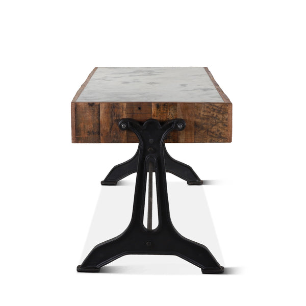 Bowery 63" Desk with Marble and Reclaimed Wood