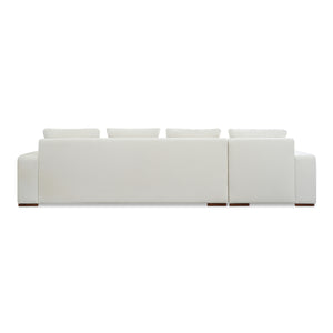 Thomas Left Sectional in Ivory Polyester