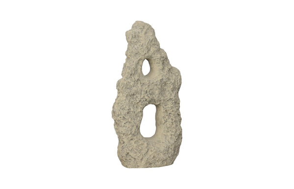 Cast Stone Table Top Sculpture, Double Hole, Roman Stone
