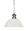 Shark 1 Light Pendant in Brushed Nickel Finish