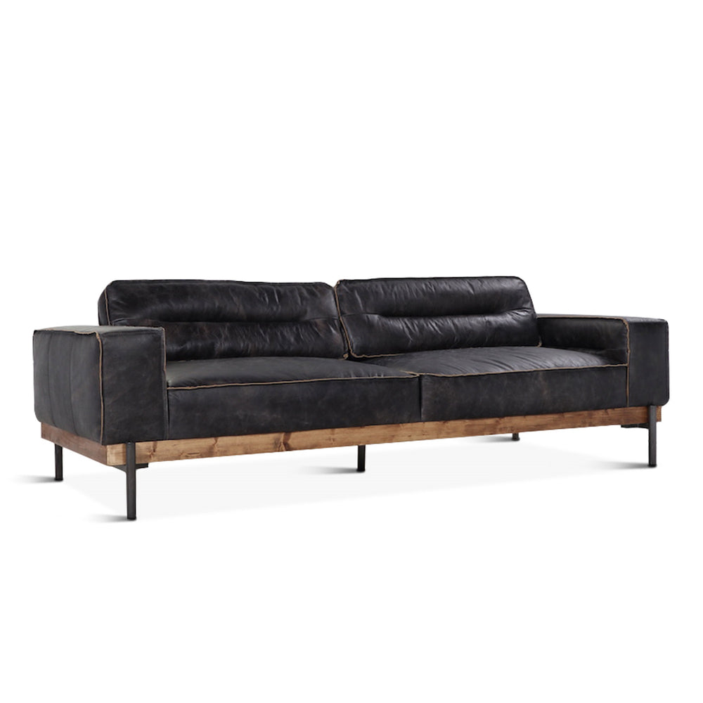 Portofino Leather Sofa Antique Ebony