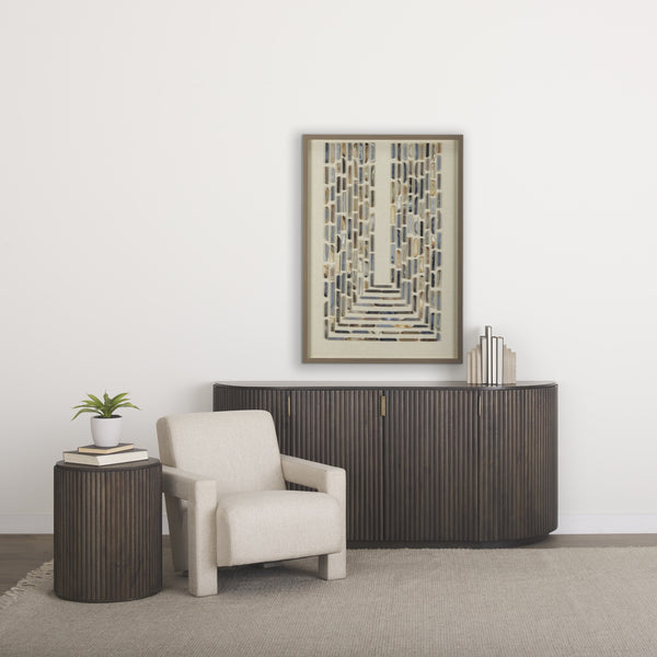 Terra 18L x 18W x 22H Dark Brown Wood Fluted Round Side Table