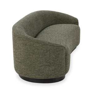 Beverly Upholstered Sofa in Antique Green with Curved Silhouette