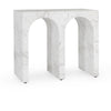 Marmo Outdoor Rectangle End Table - Ivory/Gray