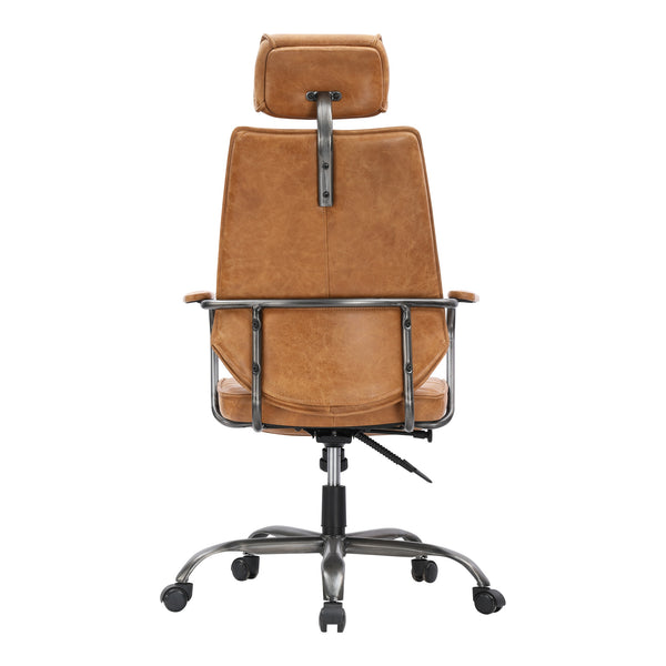 Moe's Executive Office Chair in Orange Leather